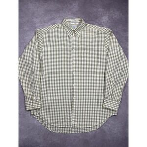 VTG Gap Shirt Mens Large Green White‎ Plaid Classic Tailored Button Pocket 90s